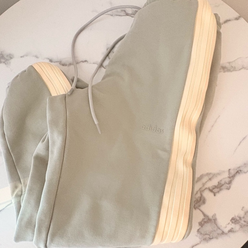 Fear of god x Adidas Light Green joggers with Cream Stripes